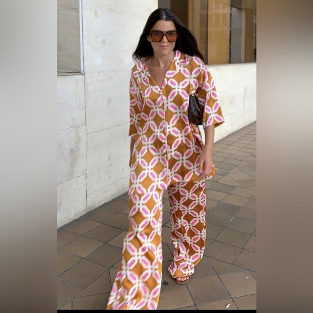 Zara satin geometric set. Never worn.